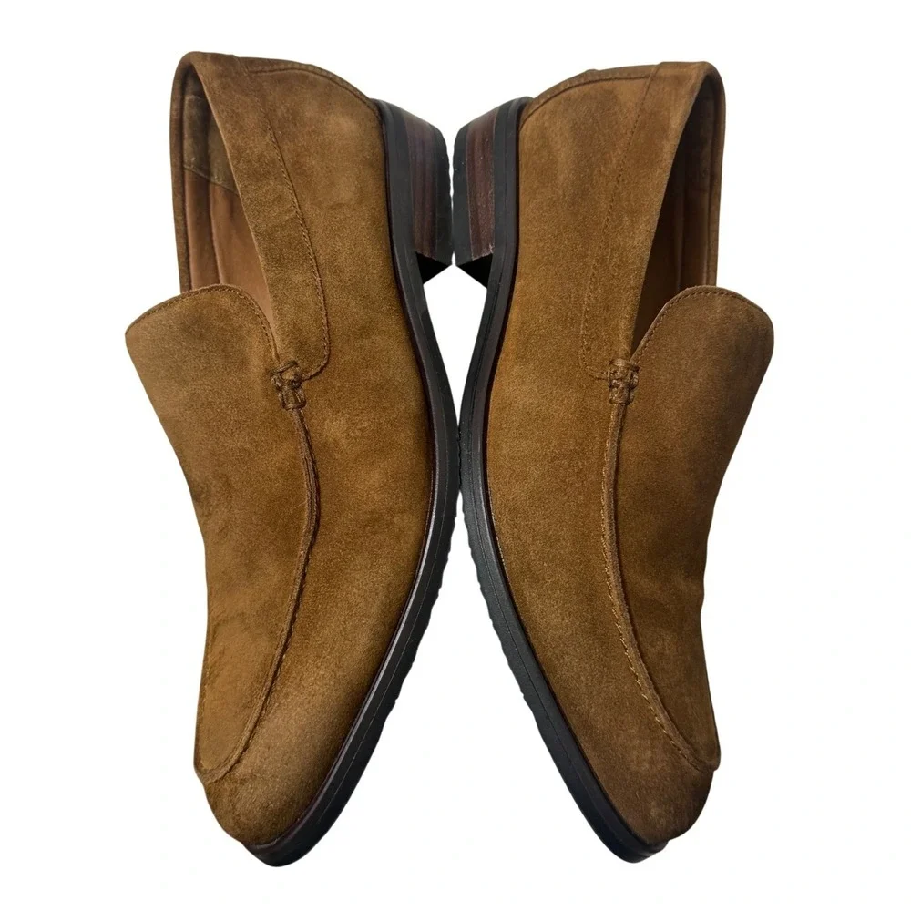 Lucky Brand Suede Loafers Mens 11M Brown NWOT Slip On Apron Toe 115-20442